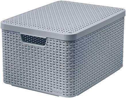 Košík Curver® STYLE L, sivý, 33x44,5x24,8 cm, box s vekom