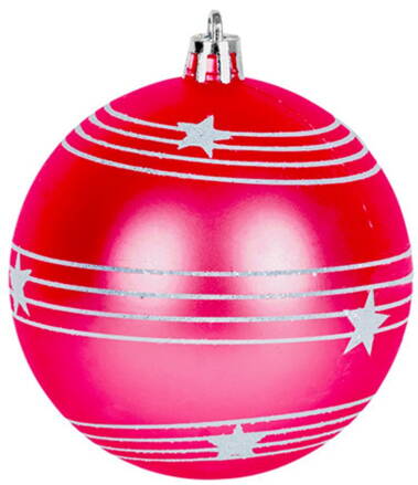 Gule MagicHome Vianoce, 9 ks, červeno-ružové, matné, s dekoráciou, na vianočný stromček, 6 cm