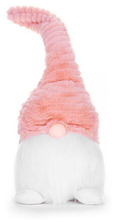 Postavička MagicHome Vianoce, Škriatok s krátkymi nohami, látkový, ružovo-biely, 20x19x58 cm