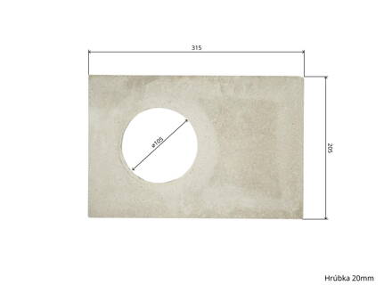 Šamot 31,5 x 20,5 x , priemer otvoru 10,5 cm