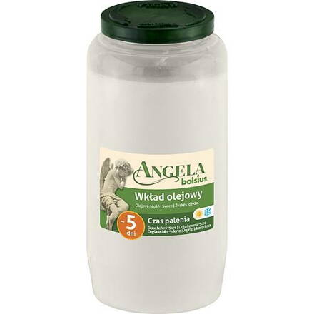Napln bolsius Angela NR07 biela, 390x067 mm, 105 h, 317 g, olej