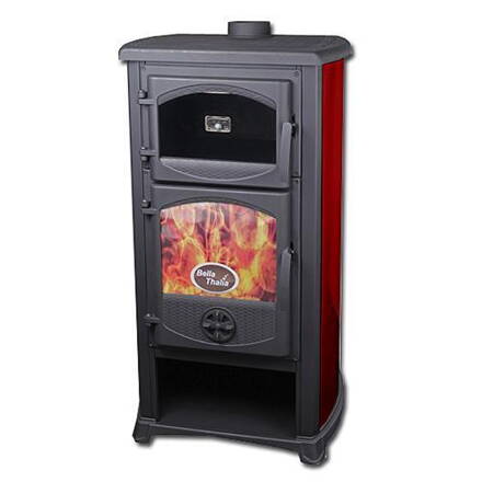 Kachle Thalia Cucina, bordové, 12 kW, 120 cm, liatina/šamot