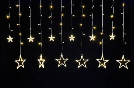Reťaz MagicHome Vianoce Curtain, 138 LED teplá biela, s hviezdami, 230V, 50 Hz, 8 funkcií, osvetlenie, L-2,2x0,6/0,9 m