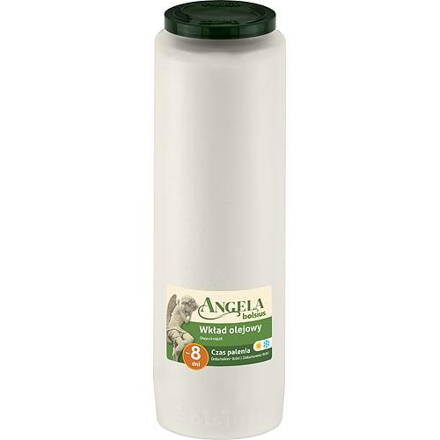 Napln bolsius Angela NR08 biela, 343x066 mm, 185 h, 550 g, olej