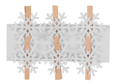 Dekoracia Woodeco XS008, Snehová vločka, 4 cm