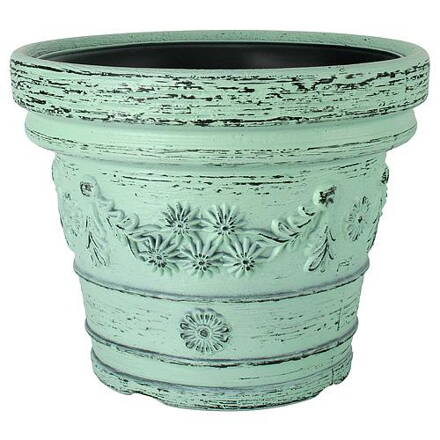 Kvetinac DECORA 350/280 mm, Turquoise Green, 13 lit