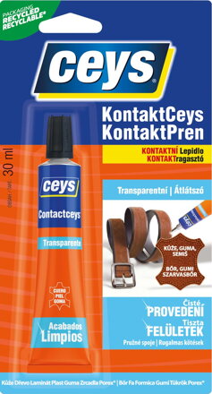 Lepidlo Ceys KONTAKTCEYS transparentné, tuba, 30 ml