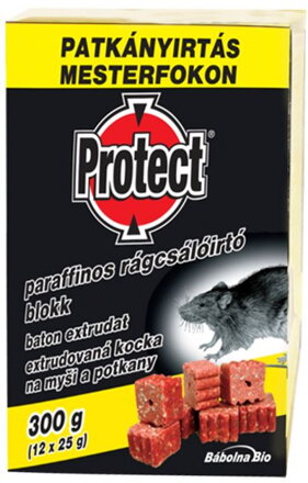 Návnada PROTECT, extrudovaná kocka, na myši a potkany, 12x25 g (300 g)