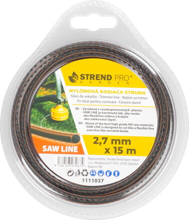 Silon na kosenie SawLine 2,7 mm, L-15 m, zúbkovaný Silon na kosenie SawLine 2,7 mm, L-15 m, zúbkovaný