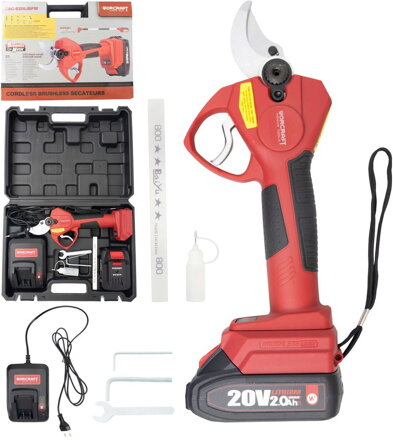 Nožnice Worcraft CSC-S20LiBP ShareSYS, 20V Li-Ion, záhradné, akumulátorové, na konáre, cut.30 mm, 1x 2.0 Ah akumulátor, 1x nabíjačka Nožnice Worcraft CSC-S20LiBP ShareSYS, 20V Li-Ion, záhradné, akumulátorové, na konáre, cut.30 mm, 1x 2.0 Ah akumulátor, 1x nabíjačka