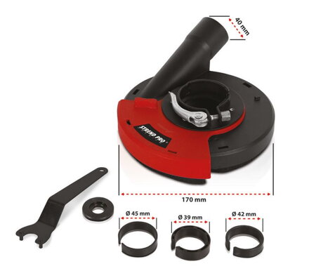Kryt Strend Pro DP128, 115/125 mm, na uhlovú brúsku, odsávací