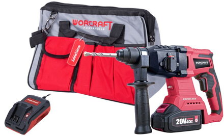 Set Worcraft WSET-11, S20Li ShareSYS, bezuhlíkové kladivo, 1x akumulátor 4.0 Ah, 1x nabíjačka + brašňa