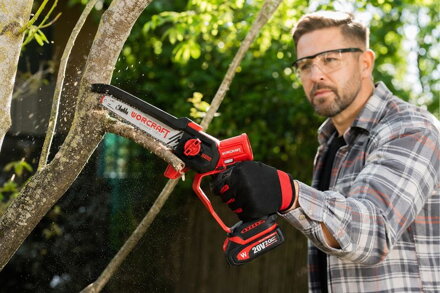 Píla Worcraft CHS-S20LiBDM ShareSYS, bezuhliková, 20V Li-ion, 8" reťaz, mini reťazová, SET v kufri