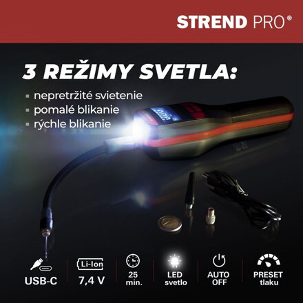 Kompresor Strend Pro K25, ručný, 150 psi, 10 bar, LED svetlo, akumulátorová pumpička Kompresor Strend Pro K25, ručný, 150 psi, 10 bar, LED svetlo, akumulátorová pumpička