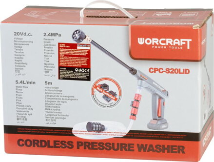 Pištoľ Worcraft CPC-S20LiD, ShareSYS, vysokotlakový čistič, STRONG PRESSURE