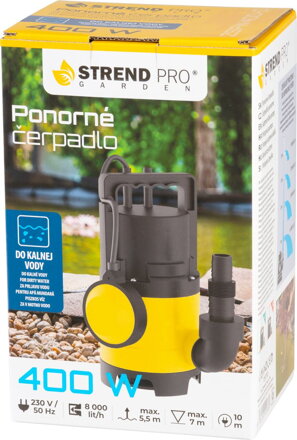 Čerpadlo Strend Pro Garden ZSPW400-D, kalové, 400W, 8000 l/h, kábel 10 m Čerpadlo Strend Pro Garden ZSPW400-D, kalové, 400W, 8000 l/h, kábel 10 m