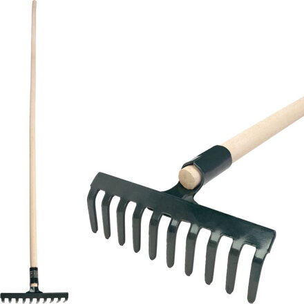 Hrable R105, 10 zubé, záhradné s násadou 160 cm