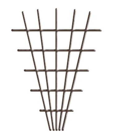 Mriezka V-tvar, 145x5x75 cm, 4/4,7 mm, hnedá, záhradnícka