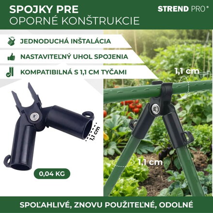 Spojka Strend Pro, plast, konektor A na oporné tyče, 11 mm, bal. 4 ks