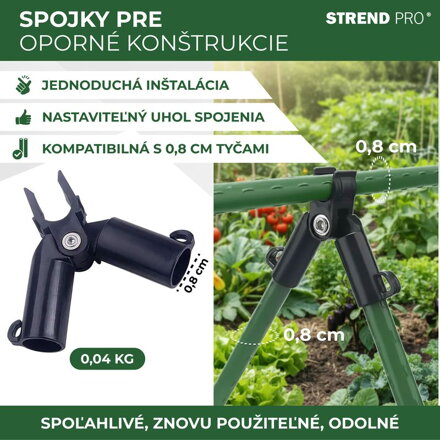 Spojka Strend Pro, plast, konektor A na oporné tyče, 8 mm, bal. 4 ks