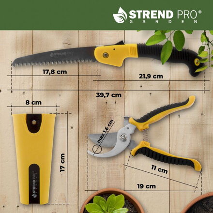 Sada Strend Pro, záhradné nožnice, pílka, púzdro sada, sellbox 6 ks