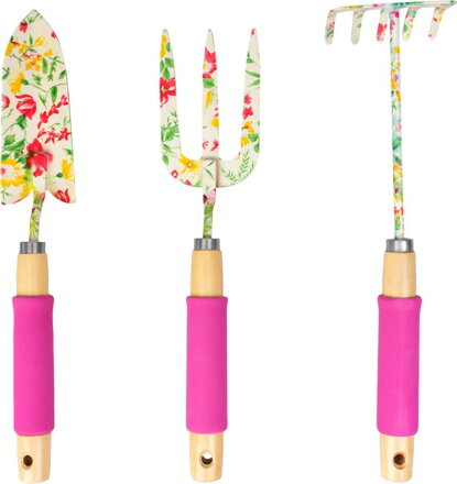 Sada náradia Strend Pro, záhradnícka, 3 dielna, potlač kvetov, Ladies line