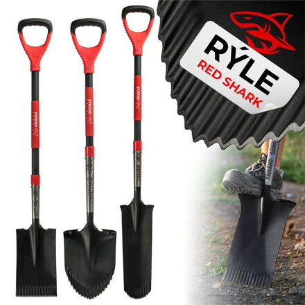 Rýľ Strend Pro Premium RedShark, rovný, s drevenou násadou D 1150 mm