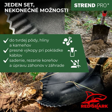 Rýľ Strend Pro Premium RedShark, rovný, s drevenou násadou D 1150 mm