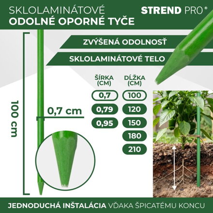 Tyc CountryYard S270, 100 cm, 7.0 mm, zelená, sklolaminát