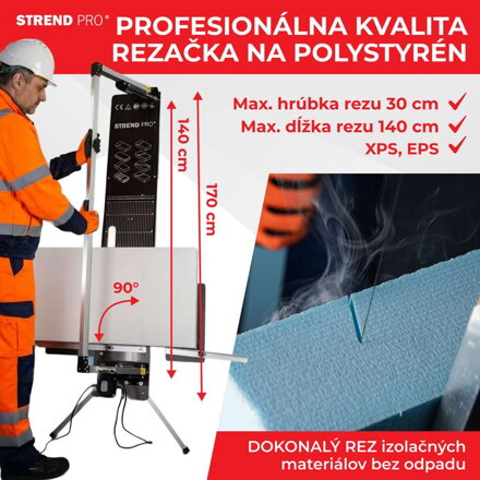 Rezačka Strend Pro SDDR-140, 30 - 140 cm, rezný uhol max 90° na polystyrén, 200 W, elektrická, stojanová