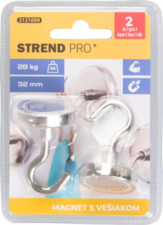 Magnet Strend Pro, extra silný, s vešiakom, 32 mm, max.28 kg, bal. 2 ks