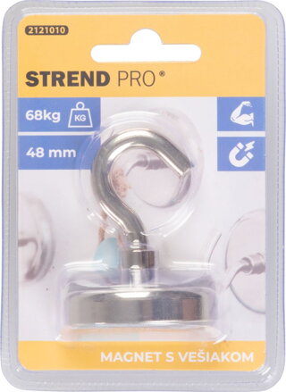 Magnet Strend Pro, extra silný, s vešiakom, 48 mm, max. 68 kg