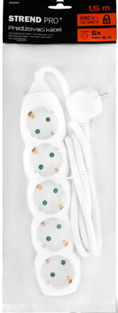 Kabel Strend Pro DG-805B 01,50 m, predlžovací, 5 zásuviek