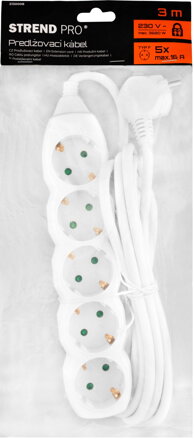 Kabel Strend Pro DG-805B 03,00 m, predlžovací, 5 zásuviek