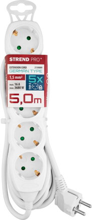 Kabel Strend Pro DG-805B 05,00 m, predlžovací, 5 zásuviek