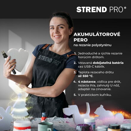 Pero Strend Pro, rezač na polystyrén, 2000mAh, USB nabíjanie, s príslušenstvom