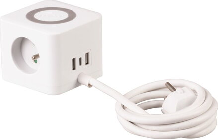 Kábel Strend Pro, predlžovací, tvar kocka, USB-C + A, bezdrôtové nabíjanie, 1,4 m, Wireless Kábel Strend Pro, predlžovací, tvar kocka, USB-C + A, bezdrôtové nabíjanie, 1,4 m, Wireless