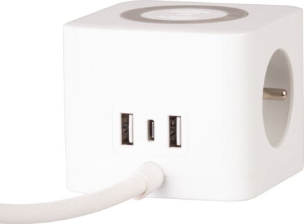 Kábel Strend Pro, predlžovací, tvar kocka, USB-C + A, bezdrôtové nabíjanie, 1,4 m, Wireless Kábel Strend Pro, predlžovací, tvar kocka, USB-C + A, bezdrôtové nabíjanie, 1,4 m, Wireless