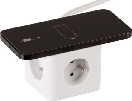 Kábel Strend Pro, predlžovací, tvar kocka, USB-C + A, bezdrôtové nabíjanie, 1,4 m, Wireless Kábel Strend Pro, predlžovací, tvar kocka, USB-C + A, bezdrôtové nabíjanie, 1,4 m, Wireless