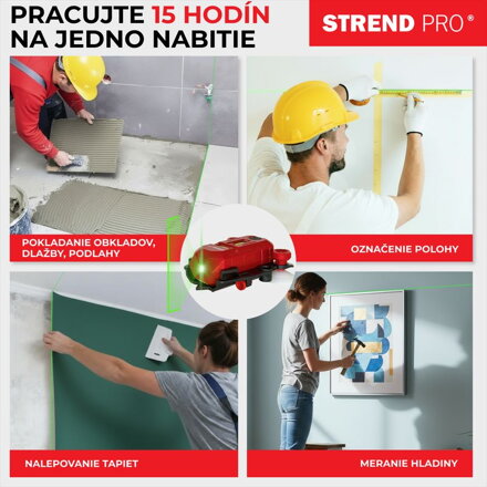 Laser Strend Pro SMD-RM20UG-Li, 2v1, Green, podlahový, USB nabíjanie