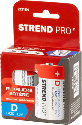Batéria Strend Pro, alkalické, D (LR20), 1,5V,  bal. 2 ks