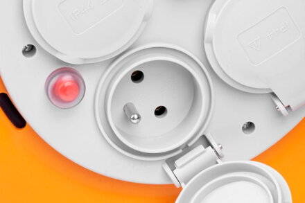 Kábel Strend Pro CR038, 4 zásuvky, L-20 m, IP44, guma, predlžovací, na bubne