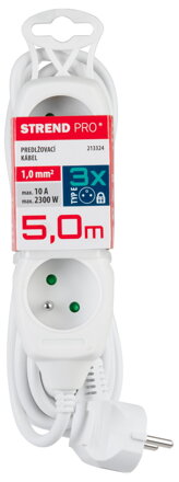 Kabel DG-F803B 05,00 m, 3 zásuvky