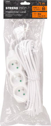 Kabel DG-F803B 07,00 m, 3 zásuvky