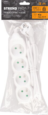 Kabel DG-F804B 03,00 m, 4 zásuvky