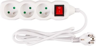 Kabel DG-F803BK 01,50 m, 3 zásuvky + vypínač
