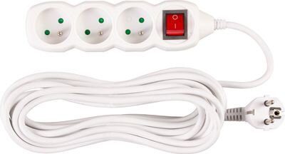 Kabel DG-F803BK 07,00 m, 3 zásuvky + vypínač