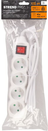 Kabel DG-F804BK 01,50 m, 4 zásuvky + vypínač