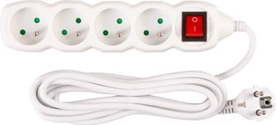 Kabel DG-F804BK 03,00 m, 4 zásuvky + vypínač