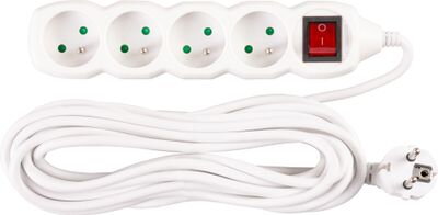 Kabel DG-F804BK 07,00 m, 4 zásuvky + vypínač